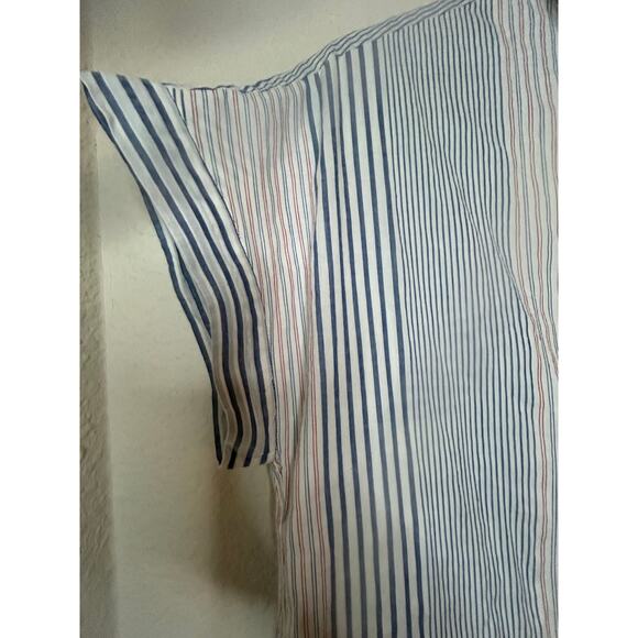Madewell Central Shirtdress Rawley Stripe Tulum Blue Size Medium Excellent - Picture 7 of 11